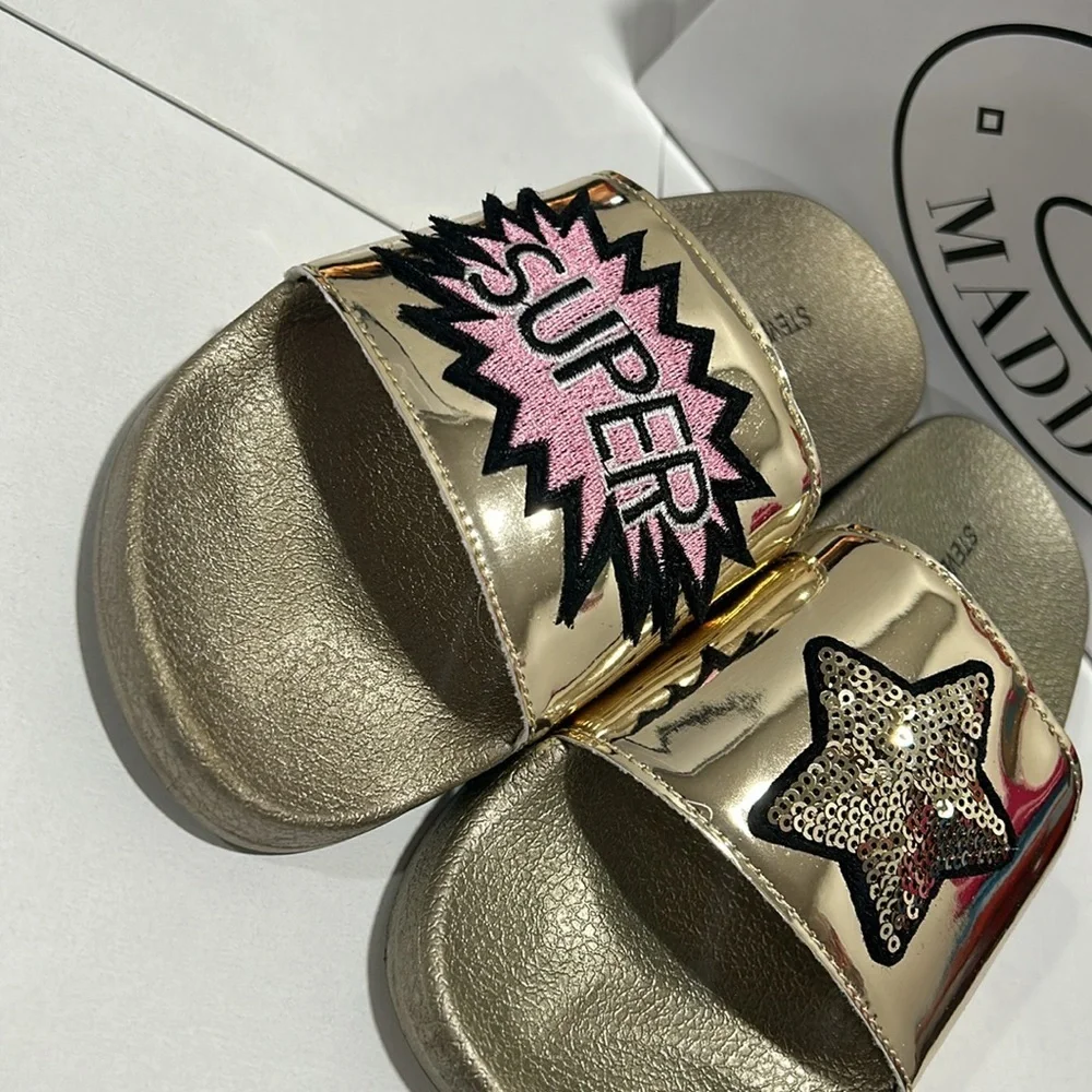 Steve Madden girls gold sandals NWT size 3